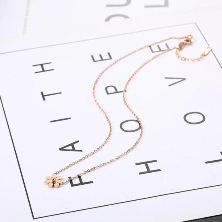 Stainless Steel Lovely Little Daisy Pendant Necklace For Women Fashion Flower Clavicle Chain Wedding Party Birthday Jewelry Gift