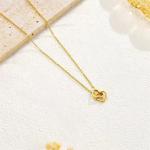Gold Color Hollow Double Love Heart Choker Necklaces for Women Girls Stainless Steel Simple Trendy Necklace Jewelry Gifts