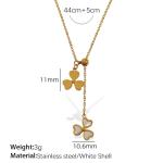 316L Stainless Steel Gold Plated Simple Bracelet Necklace Set for Women White Shell Heart Pendant Girls Charms Choker Jewelry