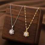 316L Stainless Steel New Fashion Fine Jewelry Japanese Korean Style Zircon Star Charm Chain Choker Necklaces Pendants For Women