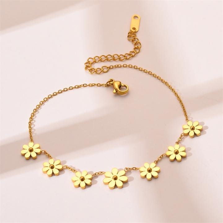 7 Flowers Charm Chain Choker Necklace