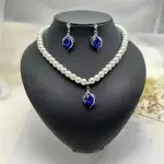 Elegant Pearl Jewelry Set for Women – Waterdrop Pendant Necklace & Matching Earrings