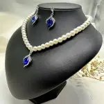 Elegant Pearl Jewelry Set for Women – Waterdrop Pendant Necklace & Matching Earrings