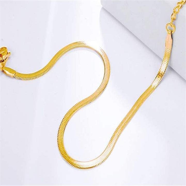 Gold Plated Snake Chain Anklet – Summer Beach Fashion Jewelry for Women