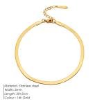 Gold Plated Snake Chain Anklet – Summer Beach Fashion Jewelry for Women