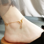 Fairy Butterfly Hollow Out Charm Anklets – Gold Plated PVD Elegant Woman's Statement